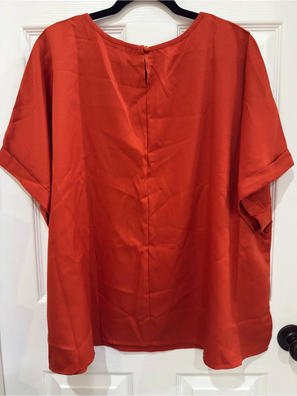 Burnt Orange Short Sleeve Blouse
